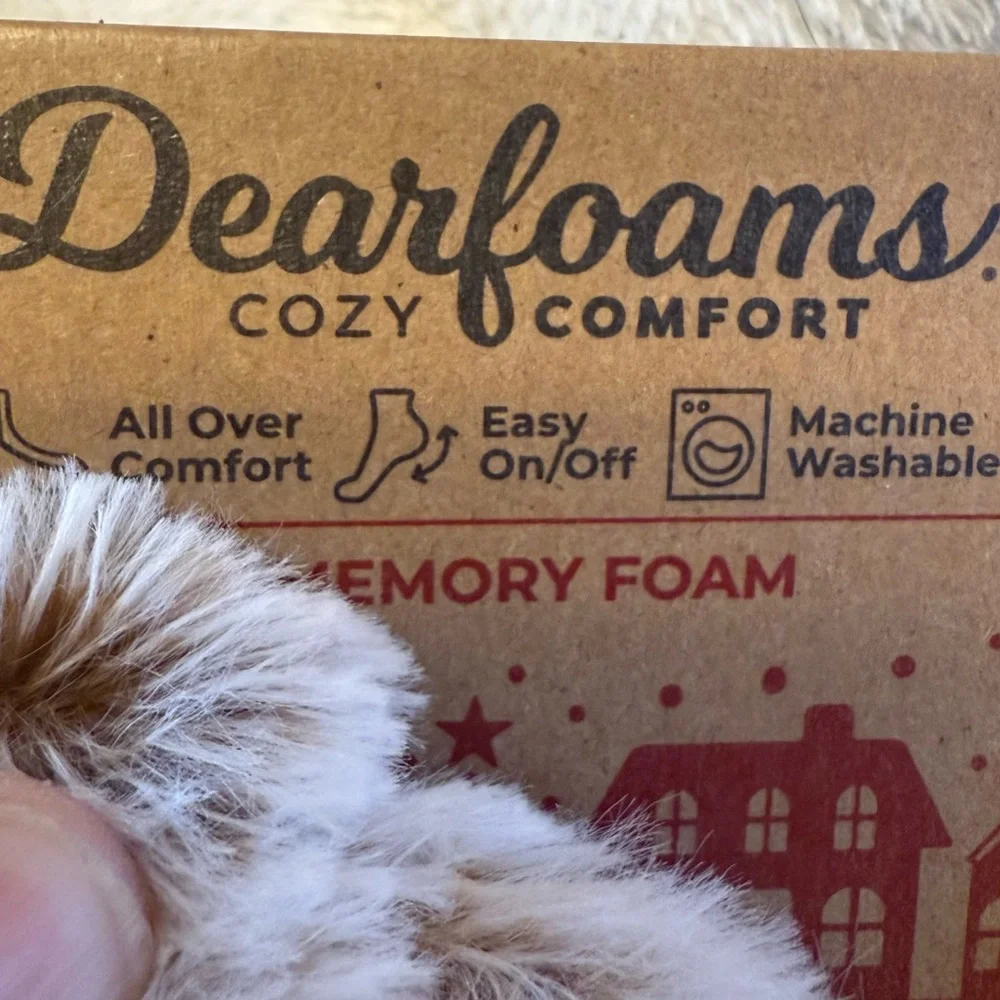 Dearfoams Men's Cozy Papa Bear‎ Slippers Washable Fuzzy New 13-14 Slip On